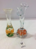 Lot of 2 Art Glass Paperweight Design