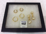 Three Pair of Ladies Pierced Earrings  Including