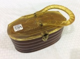 Vintage Amber Acrylic Ladies Purse w/ Handle