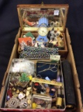 Group Including Vintage Wood Jewelry Box w/