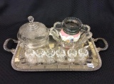 Group Including Lg. Silver Tray, Old Pressed