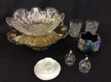 Lot of 8 Glassware & Silver Plate Pieces