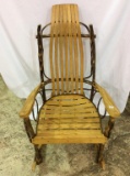 Very  Nice Wood & Twig Design Armed Rocker