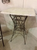 Metal Base High Top Square Table