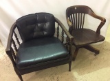 Lot of 2 Chairs Including Vintage Wood