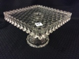 American Fostoria Square Pedestal Cake Stand