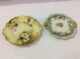 Lot of 3 Floral Painted Plates Incuding 2-RS