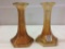 Pair of Carnival Glass Candlesticks