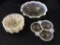 Group of White Opalescent Hobnail Dishware
