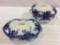 Lot of 2 Flo Blue Matching Pattern Covered