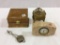 Lot of 4 Items Including Metal Jewelry Casket,