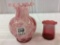 Lot of 2 Cranberry Opalescent Pieces Including