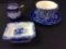 Lot of 3 Blue & White Pieces Including Extra