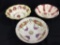 Lot of 3 Lg. Floral Paint Bowls Including