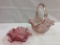 Lot of 2 Cranberry Glass Pieces Including Fenton
