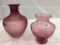 Lot of 2 Cranberry Glass Vases