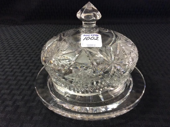 Cut Glass Covered Butter Dish