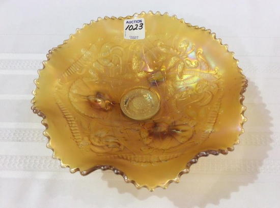 Three Footed Carnival Glass Dish