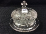 Cut Glass Covered Butter Dish
