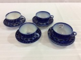 Set of Flo Blue England Matching Cups & Saucers