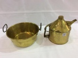 Lot of 2 Brass Items Including NYCS RR Can