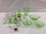Lg. Group of Glassware Including Green Depression