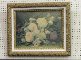 Antique Picture Frame w/ Floral Print