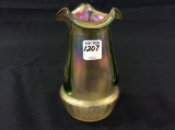 Irridescent Art Glass Ruffled Edge Vase