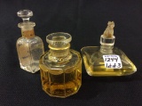 Lot of 3 Vintage Glass Perfume Bottles Including