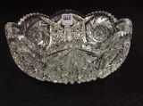 Ornate Cut Glass Bowl (3 1/2 Inches Tall X 9 Inch