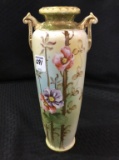 Tall Slender  Hand Painted Nippon Floral Decorated