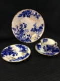 Single Place Setting of Un-Marked Flo Blue China