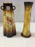 Lot of 2 Warwick Floral Decorated Vases