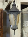 Hanging Metal Slag Glass Lamp