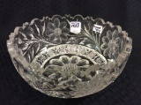 Cut Glass Bowl Signed Fry (2-3 Edge Imperfections