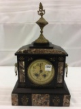 Decorative Iron & Marble Keywind Clock w/