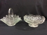 Lot of 2 Lg. Glassware Pieces Including