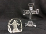 Lot of 2 Glass Religious Pieces