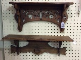 Lot of 2 Wall Hanging Clock Shelves-One is