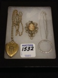 Group of 3 Ladies Gold Jewelry Including