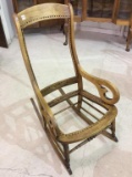 Antique Wood Rocker (Caning is