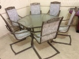 Lg. Patio Table & Chair Set Including Glass Top