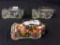 Lot of 3 Car Design Glass Candy Containers