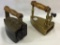 Lot of 2 Heavy Brass & Cast Iron Flat Irons