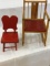 Lot of 2 Including Sm. Red Paint Doll Chair