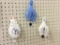 Lot of 3 Whimiscal Keywind Plastic Clocks