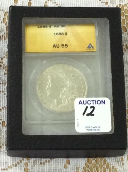 1888 Graded AU55 Morgan Silver Dollar