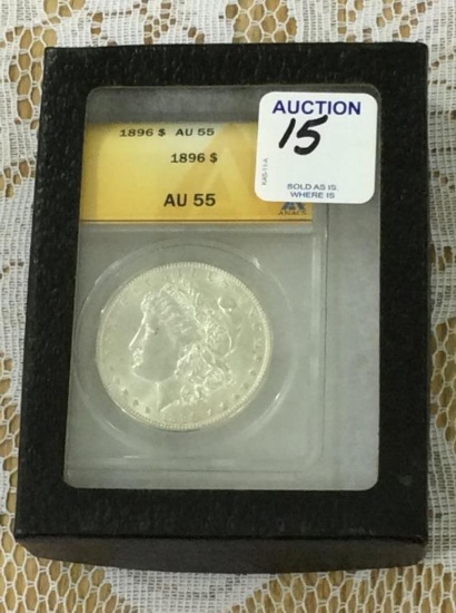 1896 Graded AU55 Morgan Silver Dollar
