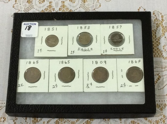 Collection of 7 Old Various Coins Including