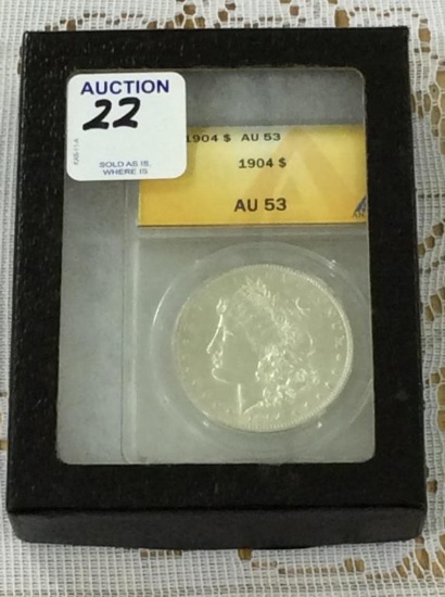 1904 Graded AU53 Morgan Silver Dollar